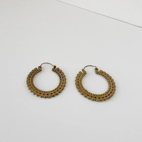 Boho Gold Hoop Earrings - Picture 3 of 3